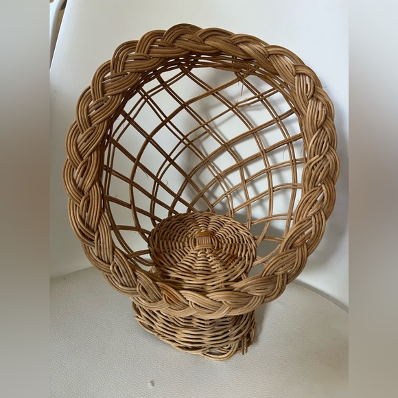Vintage WICKER RATTAN Doll CHAIR DOLLHOUSE plant BOHO Display Stuffed Animal - Picture 5 of 5